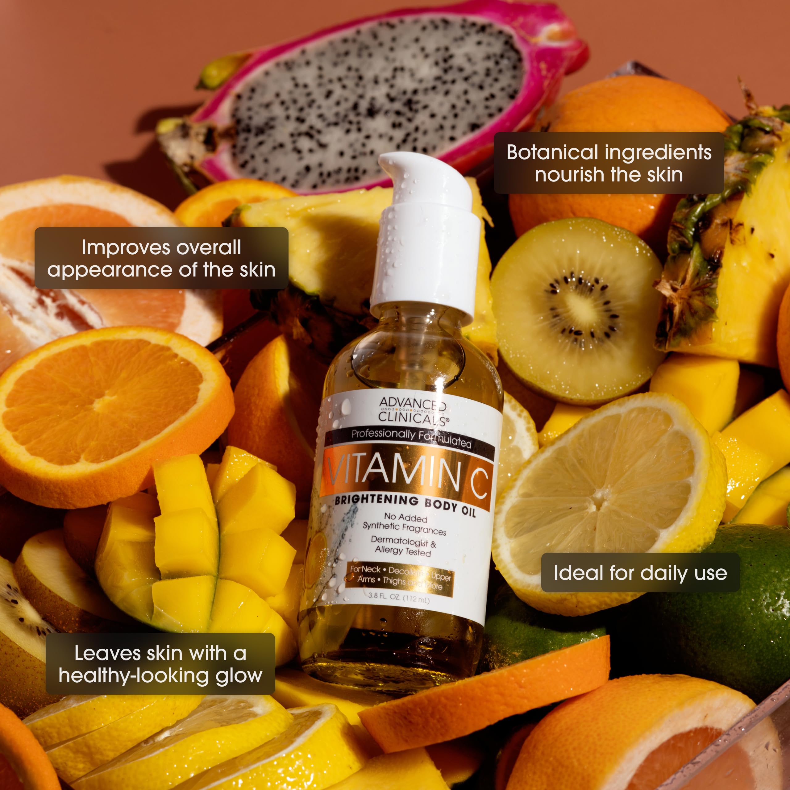 Advanced Clinicals rutina de cuidado corporal con vitamina-c para brillo opcional.