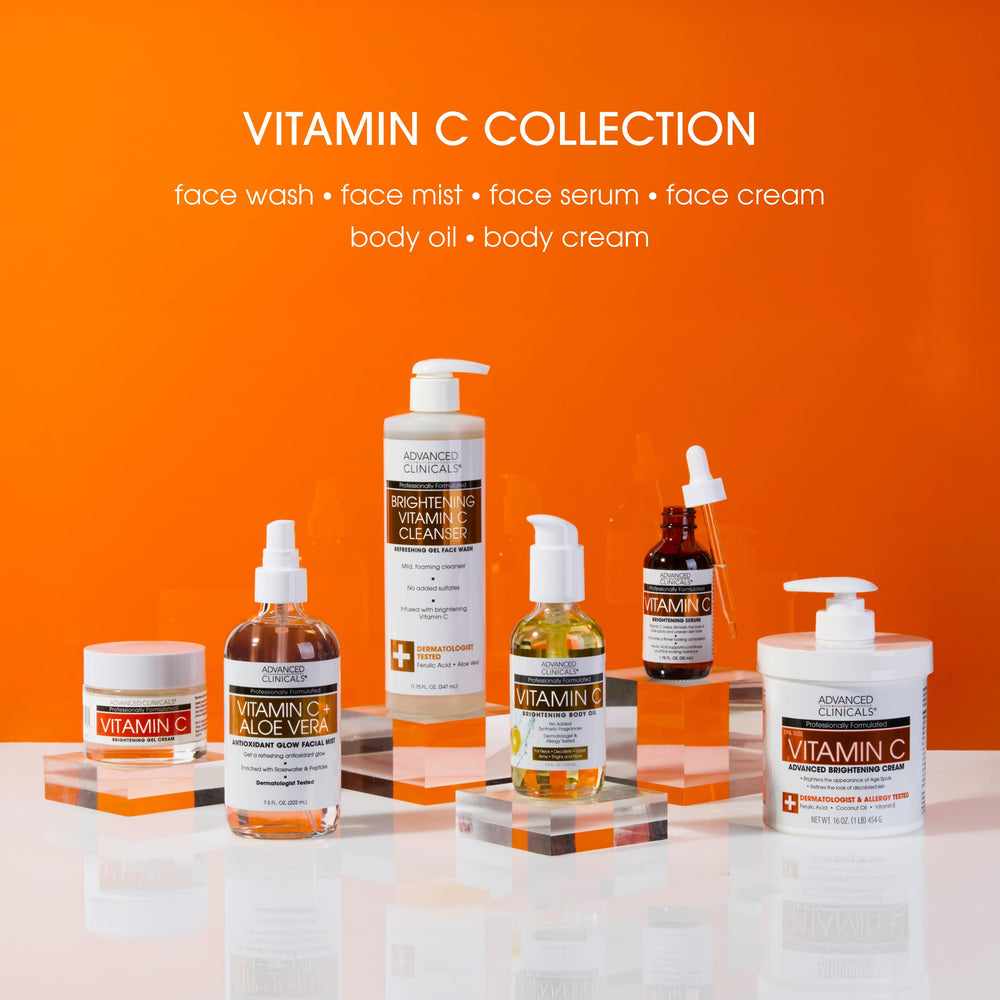 Advanced Clinicals Vitamina C Crema Cuerpo, brillo natural para la piel expuesta al día.