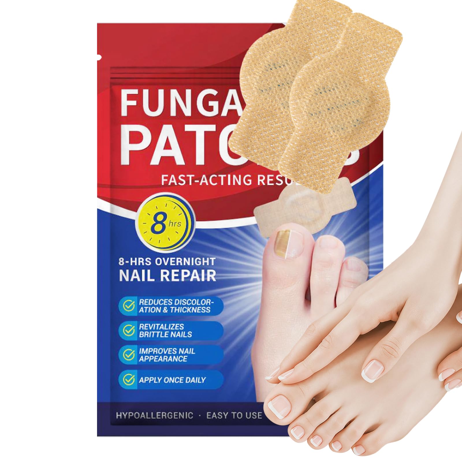 Parche Aedydyce para uñas de los pies, diseñado para tratar hongos y mejorar la apariencia.
