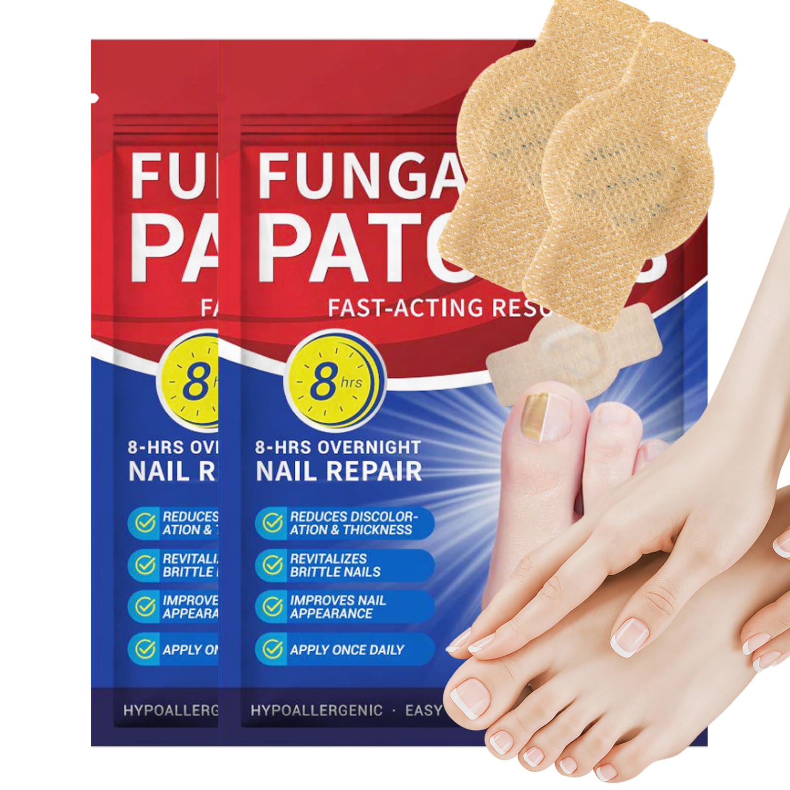 Parche Aedydyce para uñas de los pies con foco hongo, mejora apariencia nocturna.