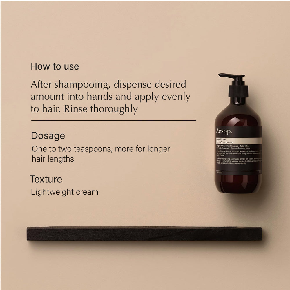 Aesop Acondicionador: textura cremosa que facilita desenredar.