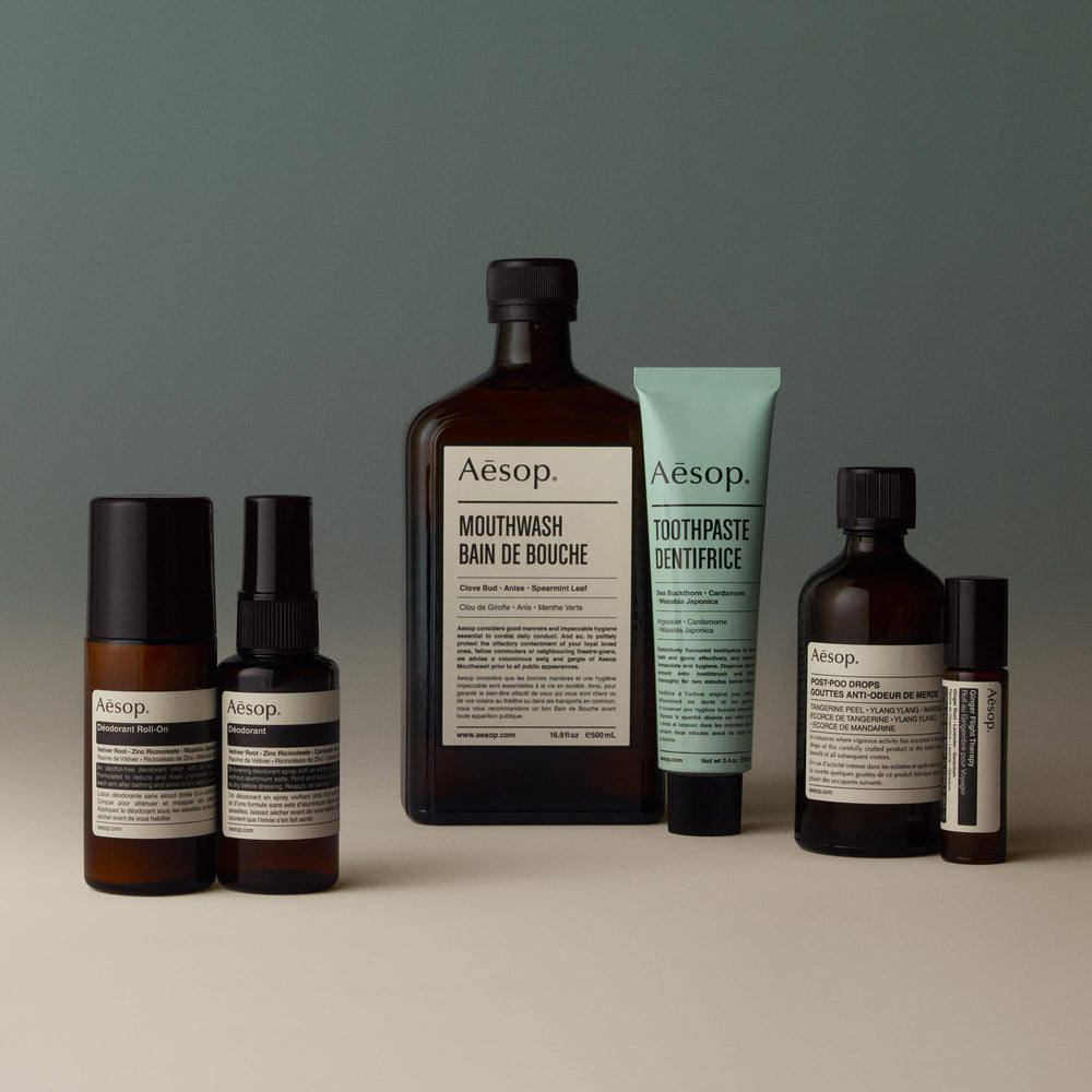 Envase reciclable de Aesop, cuidado responsable.