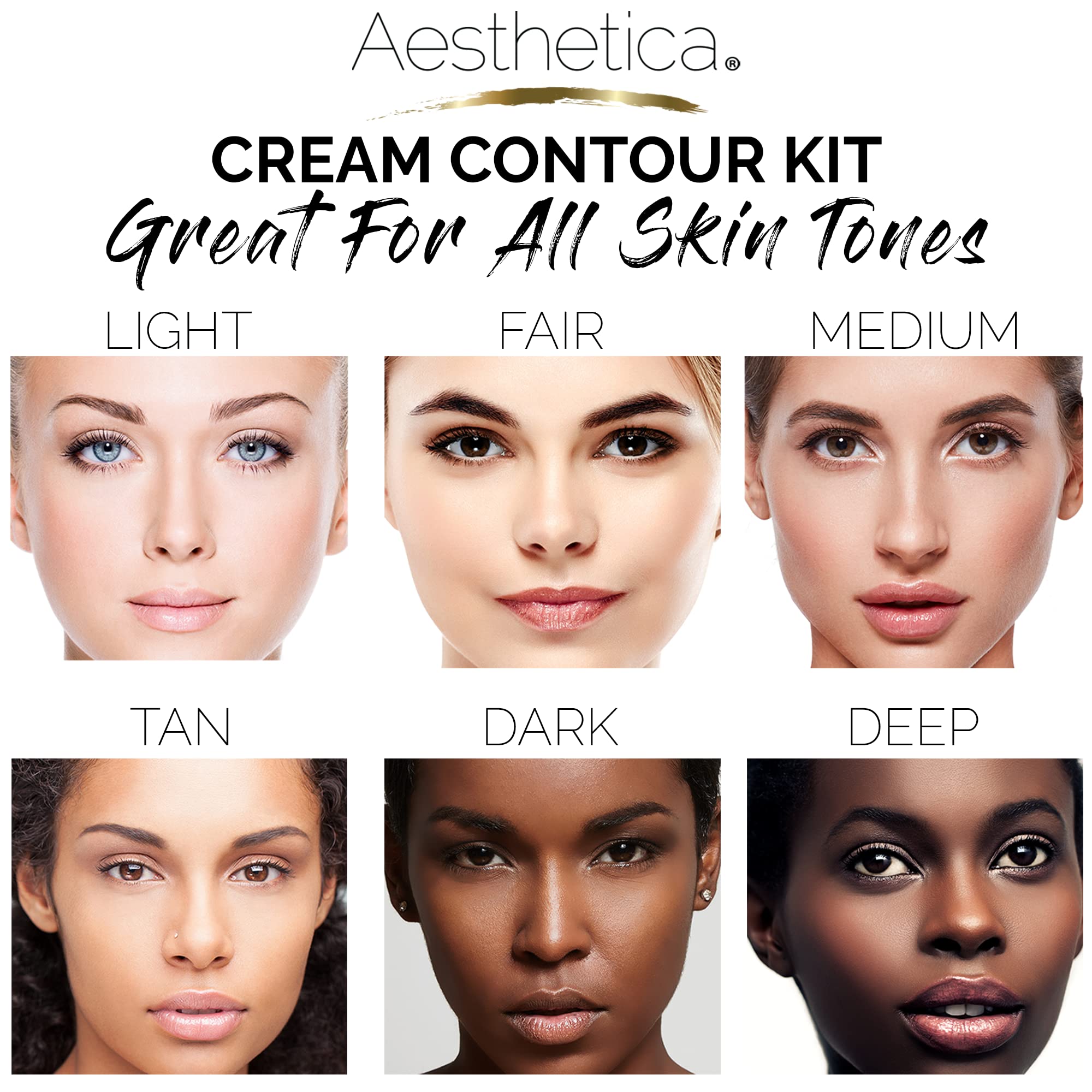 Aesthetica Crème Contour Kit: teintes mélange contour pour des ombres sur mesure.