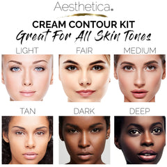Aesthetica Crème Contour Kit: teintes mélange contour pour des ombres sur mesure.