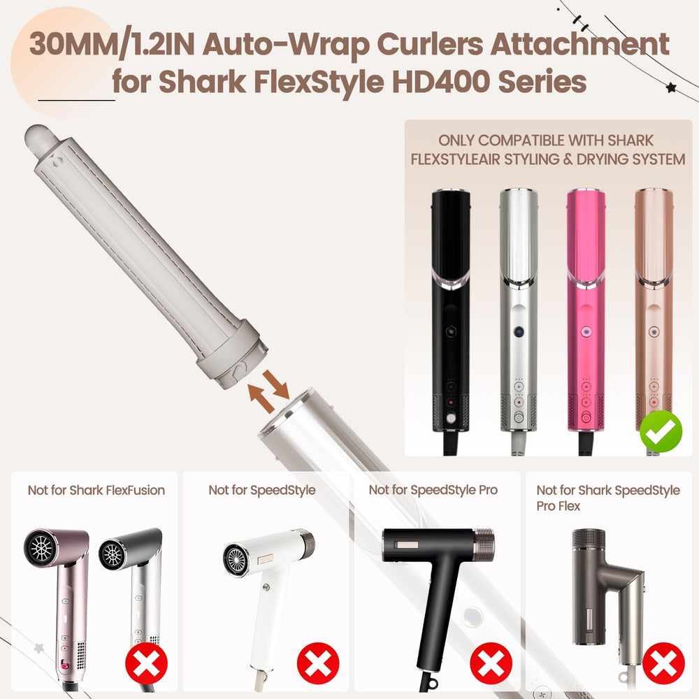 AFDD barra rizo larga 1,6 pulgadas para cabello, rizos con volumen suave.