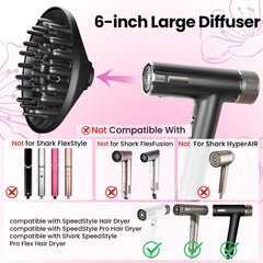 AFDD difusor grande para Pro Flex, calor suave y rizos definidos