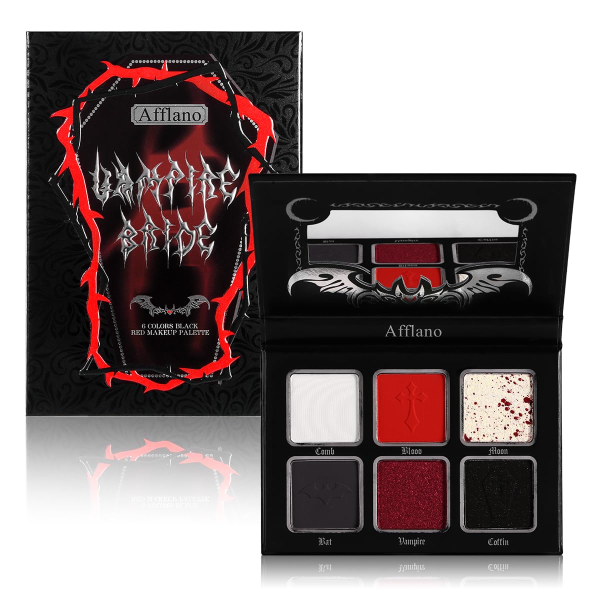 Afflano Paleta gótica roja sangrienta para estilos de vampiro o fiesta de disfraces.
