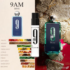 Afnan 9 Series frascos 2 ml, formato compacto para probar en viaje