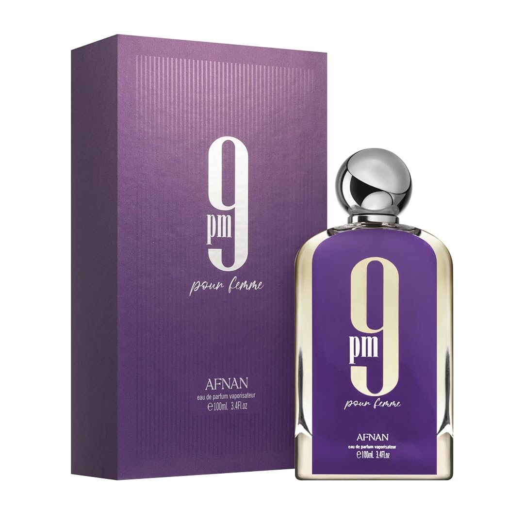 Afnan 9 PM Pour Femme, notas base amaderadas para una estela cálida y duradera