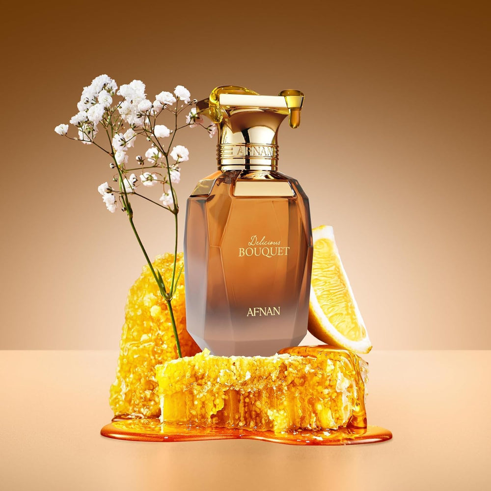 Afnan Delicious Bouquet, presentación elegante, aroma reconfortante para noches.