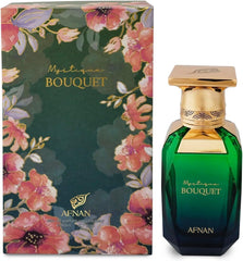 Afnan Mystique Bouquet, notas de corazón florales para un toque sofisticado.
