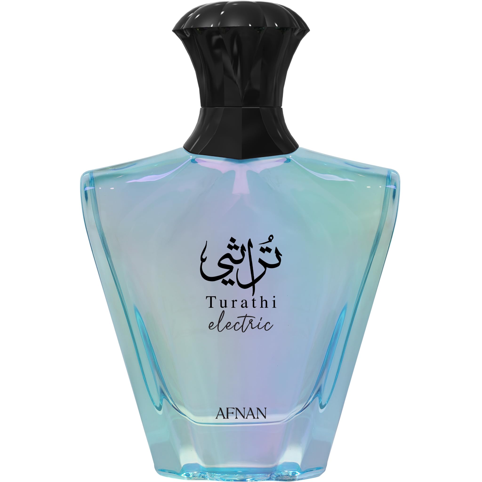 Afnan Turathi Electric, botella brillante: ideal para uso diario.