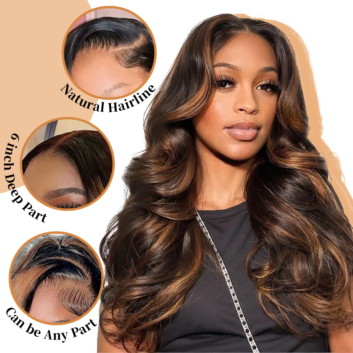 Afribye peluca frontal ombré FB30 con encaje HD, color degradado para estilo versátil