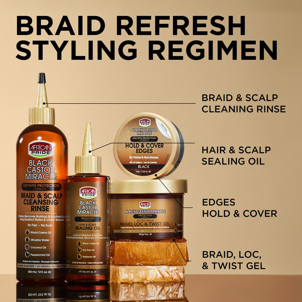 African Pride gel creates a glossy finish on braids