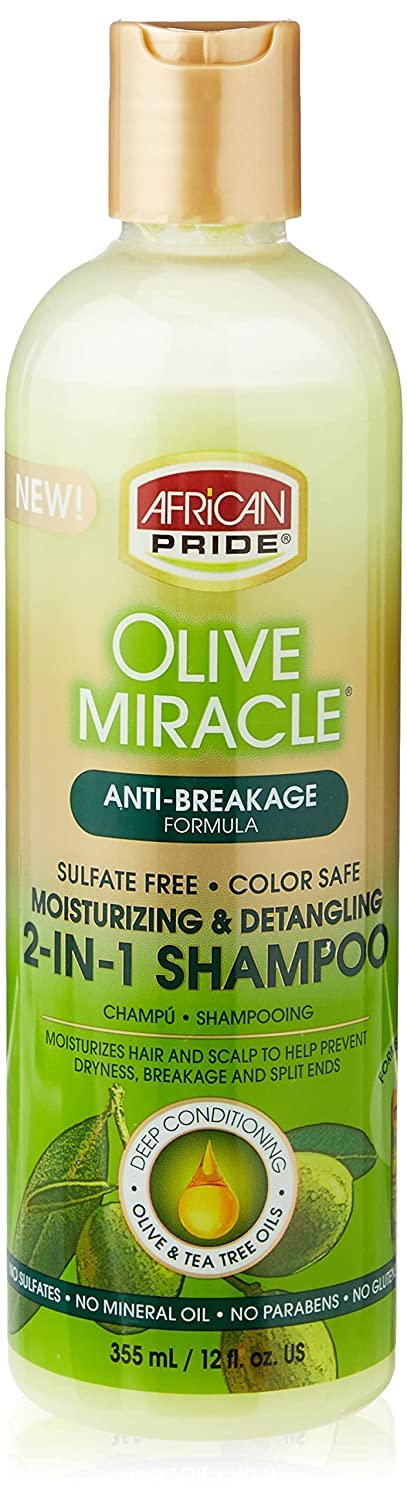 African Pride Olive Miracle 2 en 1: botella para lavado diario