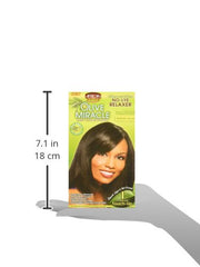 African Pride Olive Miracle kit de retoque, imagen del envase, aplicación sencilla y uso práctico
