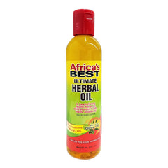 Africas Best Aceite Herbal Ultimate, aplicación capilar para nutrir cabello y cuero cabelludo.