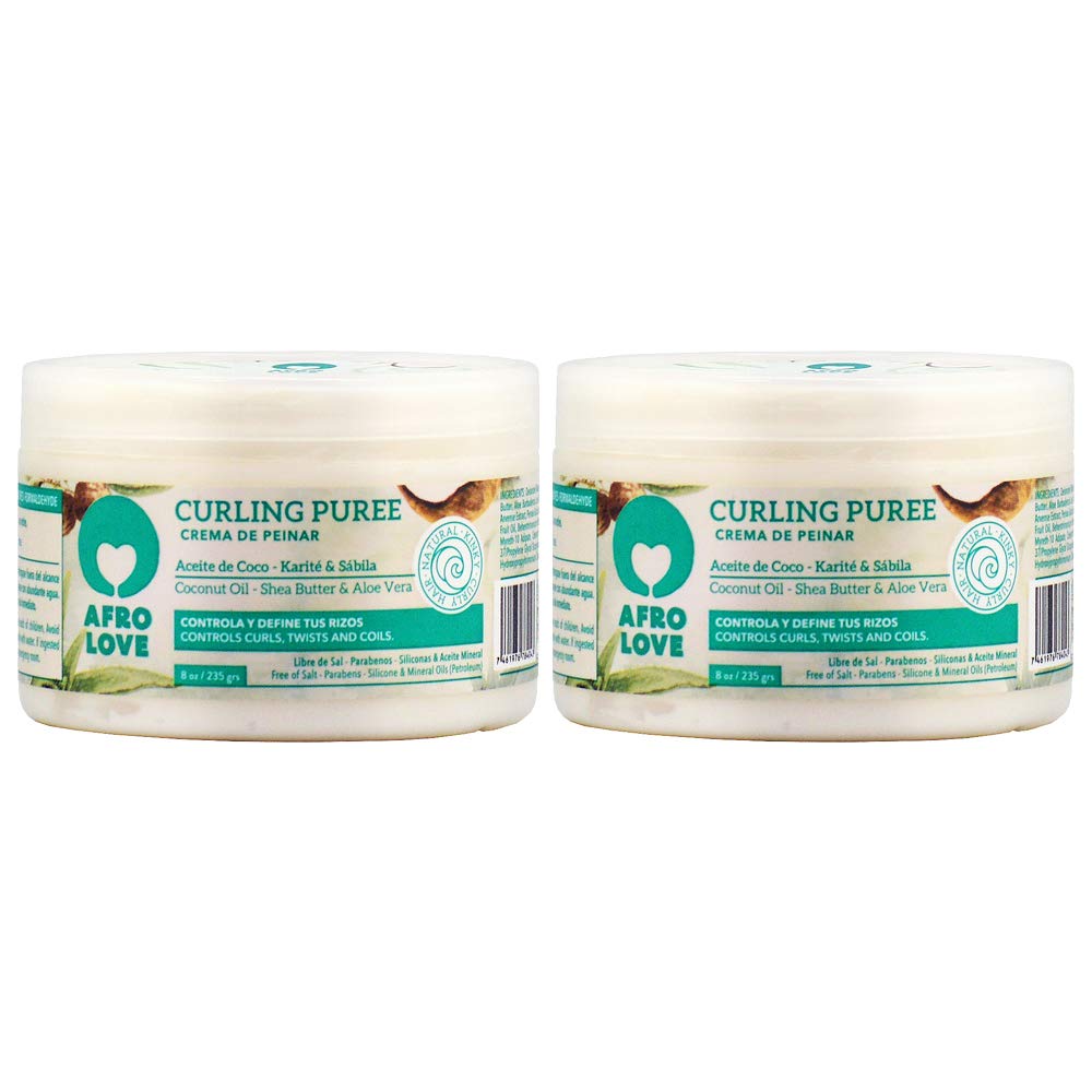 Afro Love Curling Puree sur bocal 8oz, pour définir les boucles et hydrater