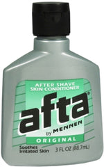Afta acondicionador de piel para después del afeitado, botella, reduce irritación y deja un afeitado más suave.