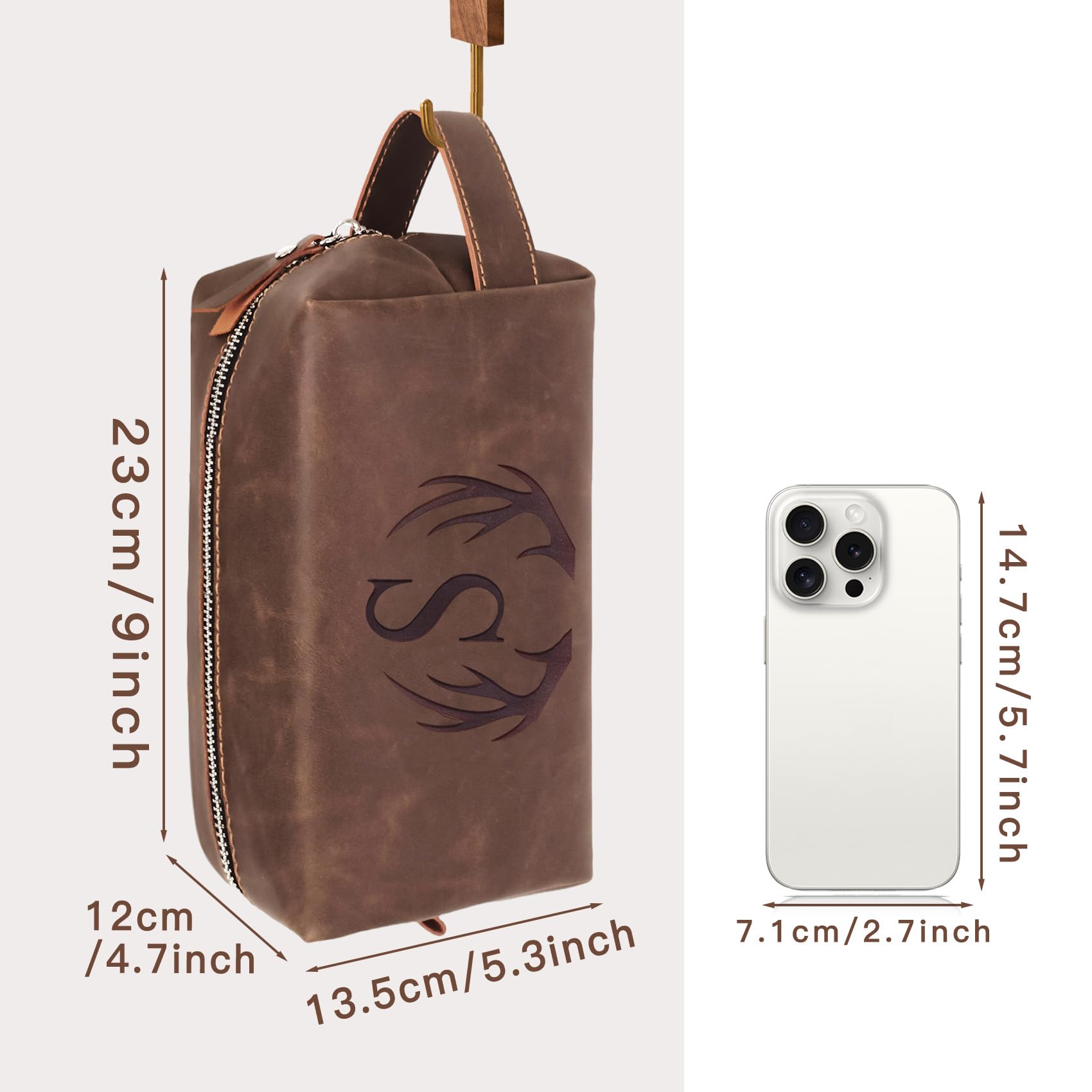 Aganmi bolsa de aseo capacidad 9litros, suficiente espacio para accesorios.