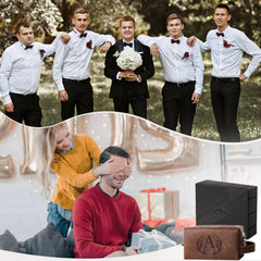 Aganmi bolsa de aseo hombre con iniciales y cuernos láser, regalo personalizado.