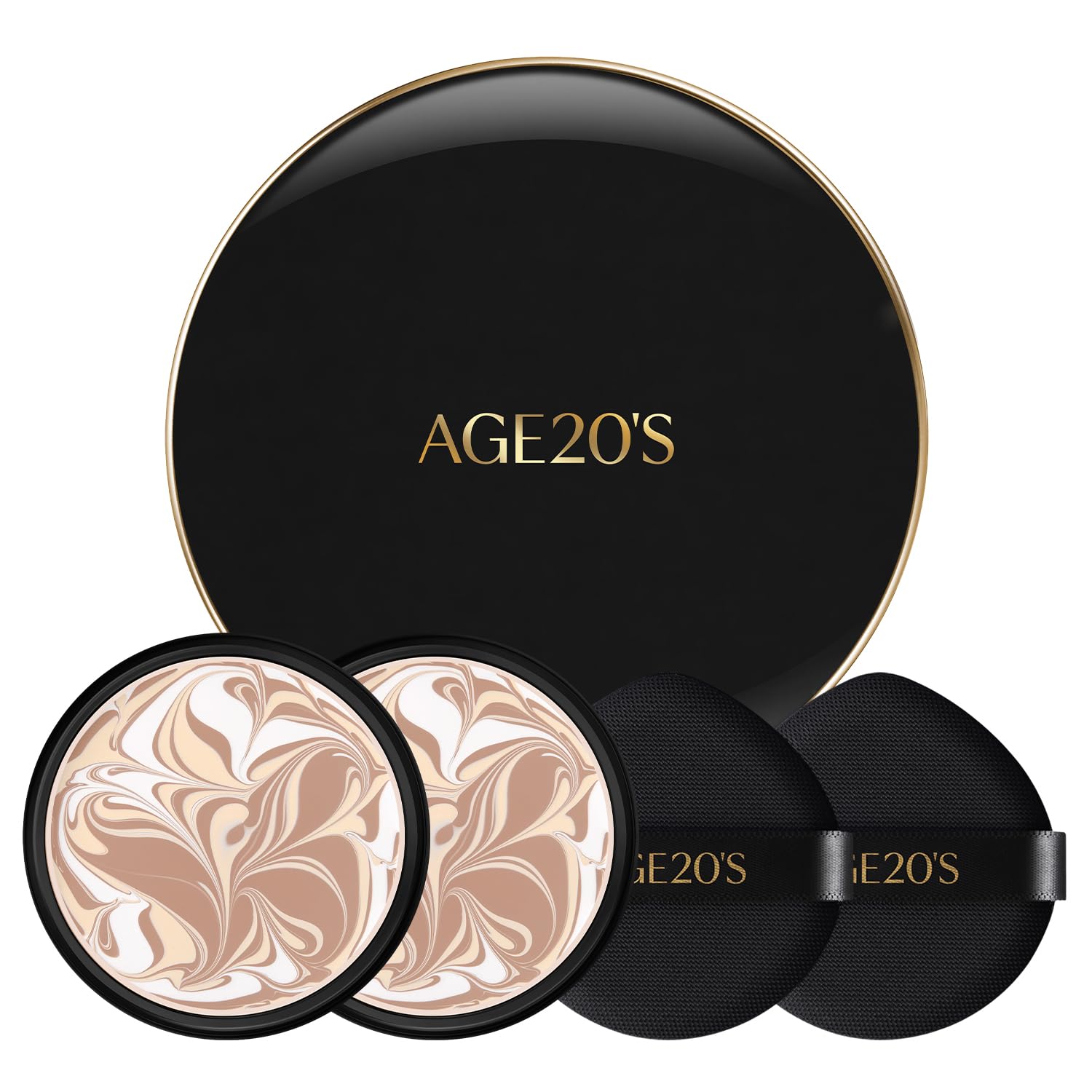 AGE 20's Signature Essence Pact SPF50+ en compacto, acabado natural para uso diario.