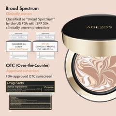 AGE 20's Signature Essence Pact SPF50+ latte-trio para corrección de color y luminosidad.