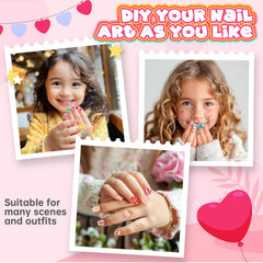 Uñas AGGKKY para niñas, material no tóxico y seguro para dedos.