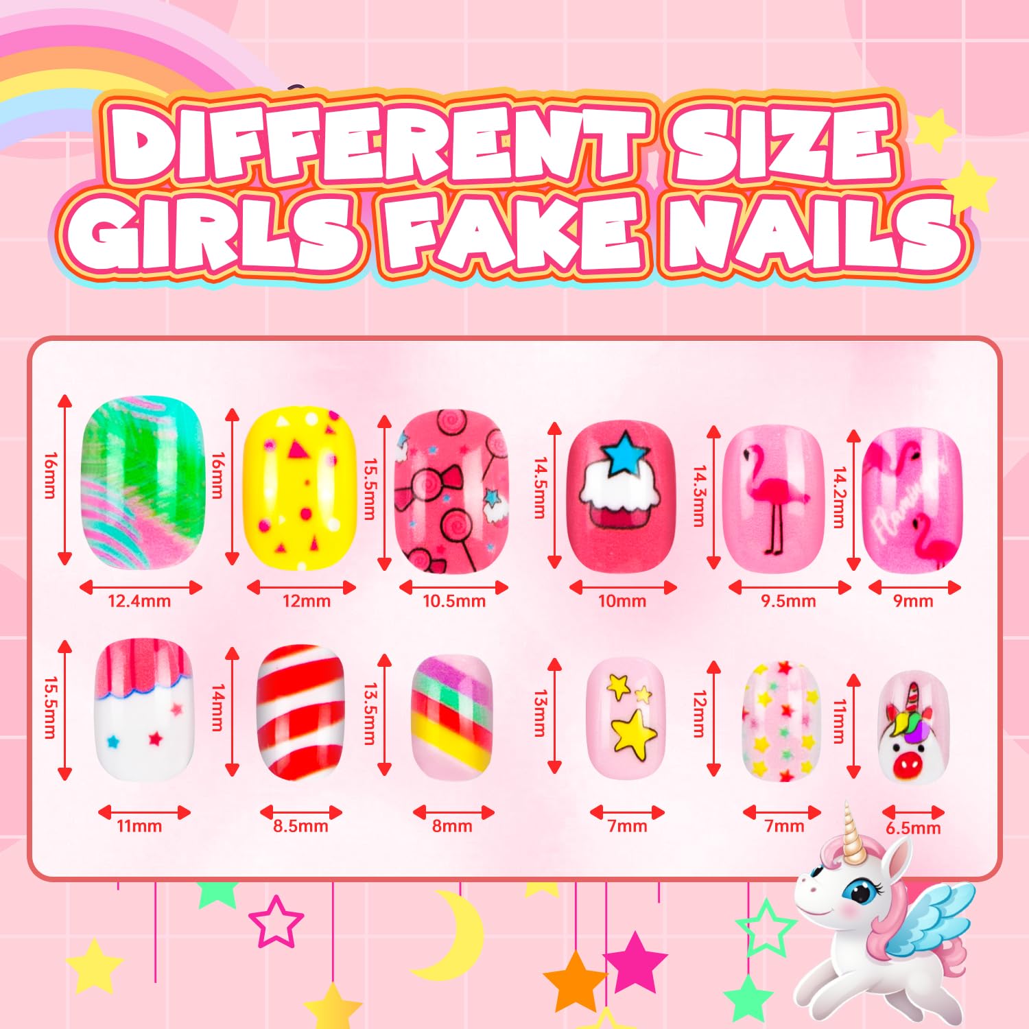 Uñas AGGKKY prepegadas para aplicación rápida y arte de uñas juvenil.