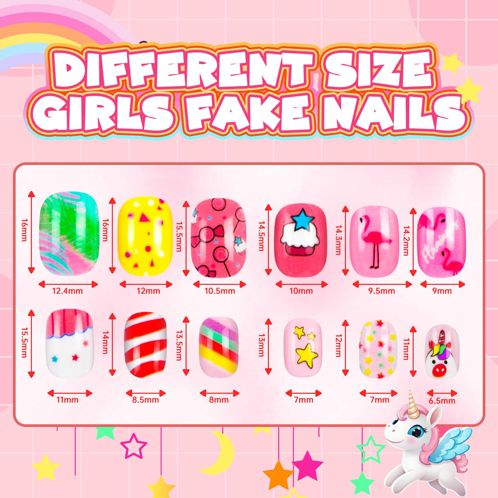 Uñas AGGKKY prepegadas para aplicación rápida y arte de uñas juvenil.