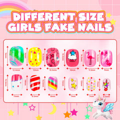 Uñas AGGKKY prepegadas para aplicación rápida y arte de uñas juvenil.