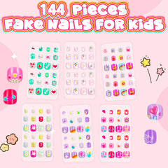 AGGKKY uñas postizas para niñas, diseños lindos para decorar atuendos