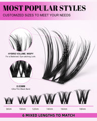 AGGRAD Flora Lash Clusters con volumen híbrido wispy para realzar la mirada.