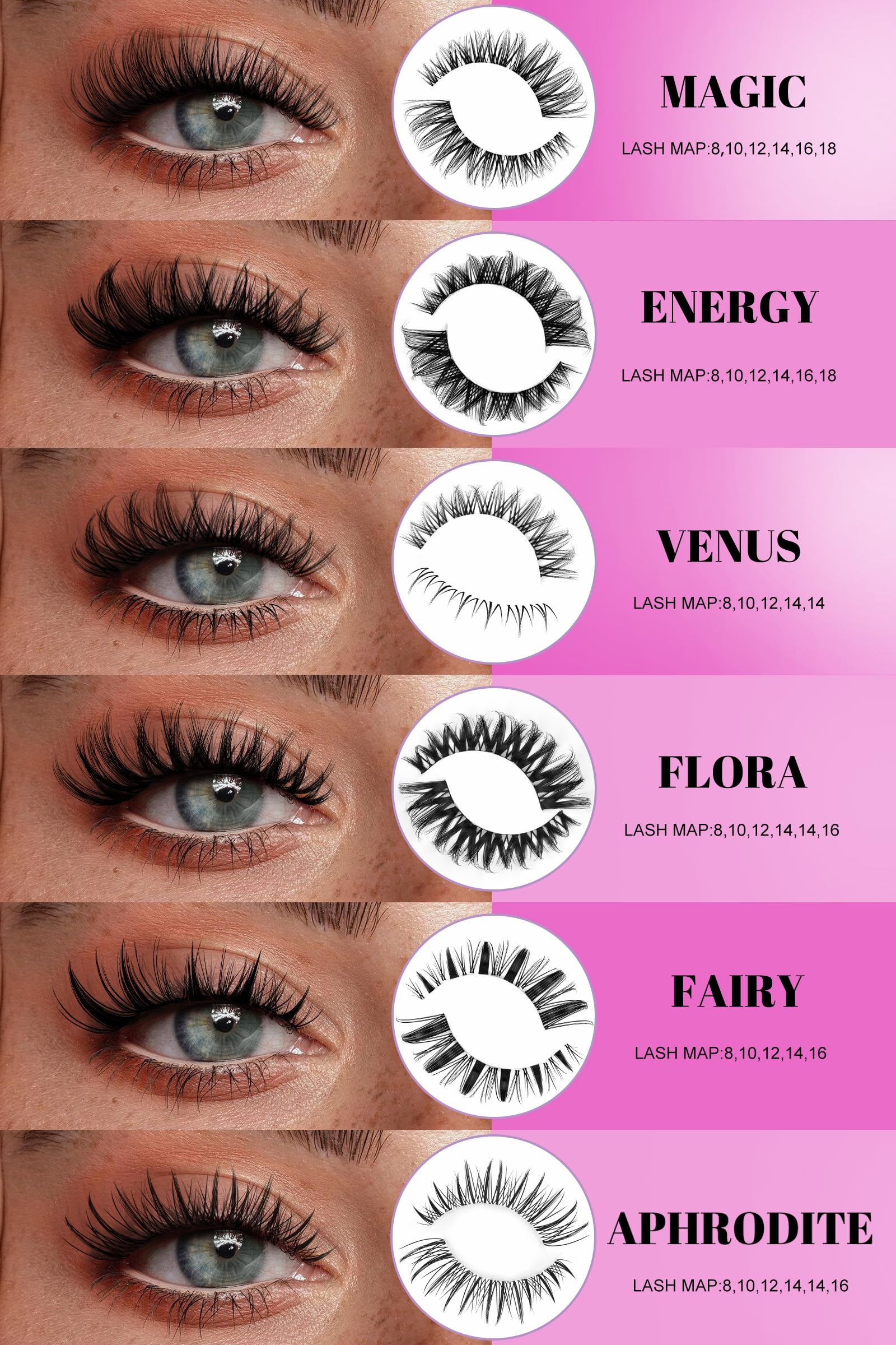 AGGRAD Flora Lash ideal para uso diario o fiestas en la playa.