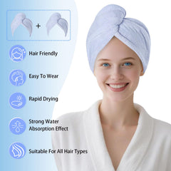 AGKXHDEC turbante azul para cabello, envuelve con suavidad tras la ducha.