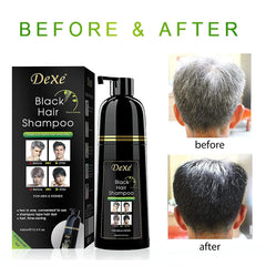 Agthyuve Dexe champú-tinte resultado negro en cabello: canas cubiertas