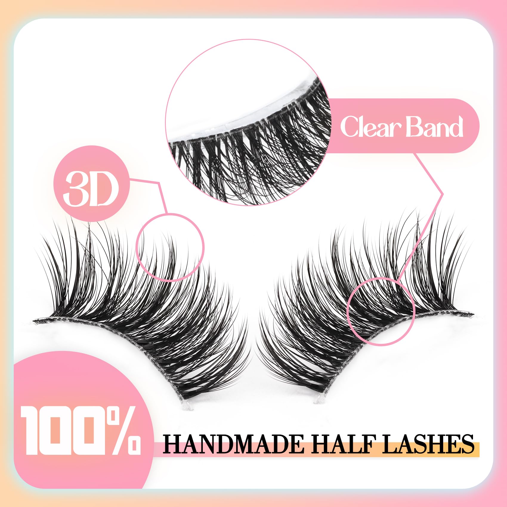 Ahrikiss Half Lashes doble uso ligero para combinar estilos.