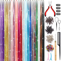 AIAIZHQH Kit de Mechas Brillantes: mechas brillantes en 20 colores para estilo versátil
