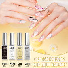 AIBRIT Gel Liner blanco con punta delgada para detalles limpios.
