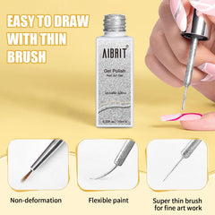 AIBRIT Gel Liner dorado brillo para acentos elegantes en uñas.