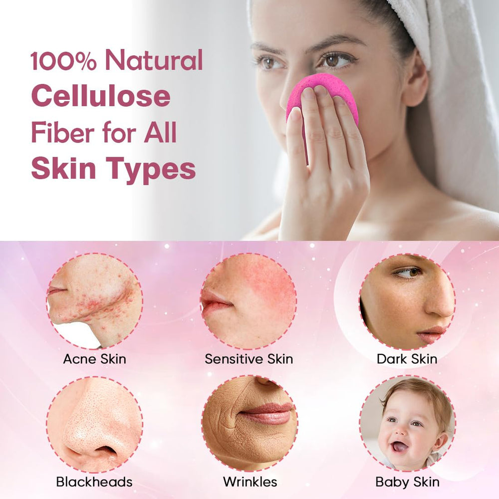 Éponge faciale AIDEA rose, idéale pour le démaquillage quotidien.