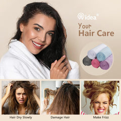 Toalla anti frizz AIDEA para un cabello suave tras el secado.