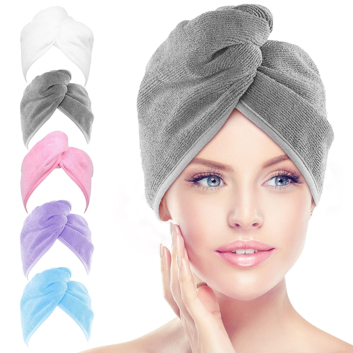 Toalla de microfibra AIDEA para cabello, secado rápido y suave al tacto.