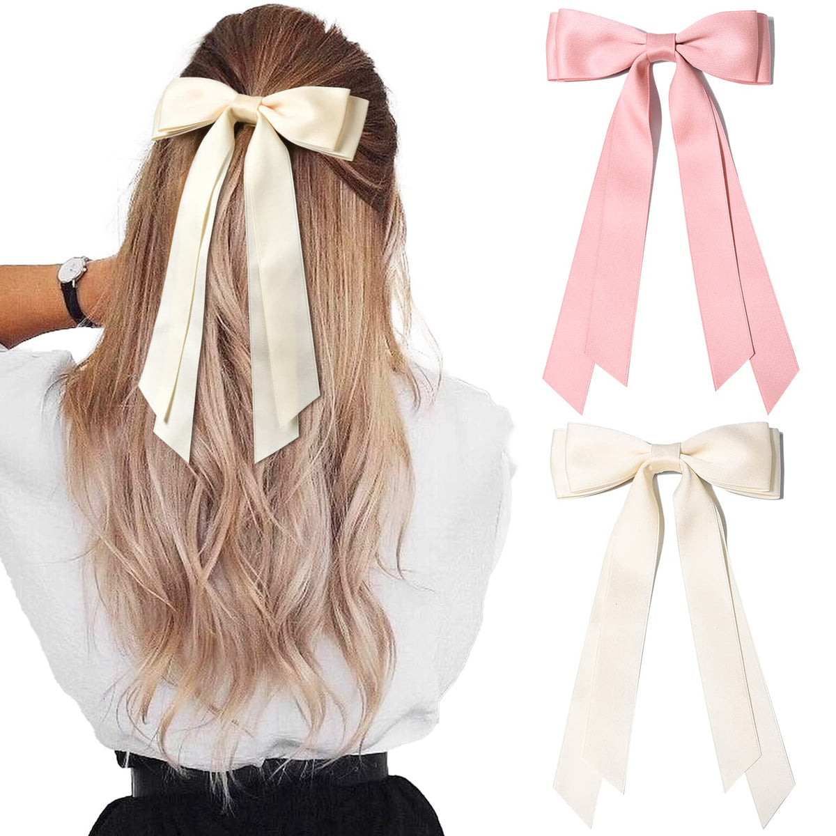 Lazo satinado beige de Aileam, complemento elegante para el día a día.