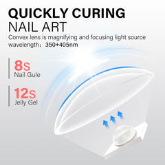 Lente convexa AILLSA para curado preciso de gel en uñas