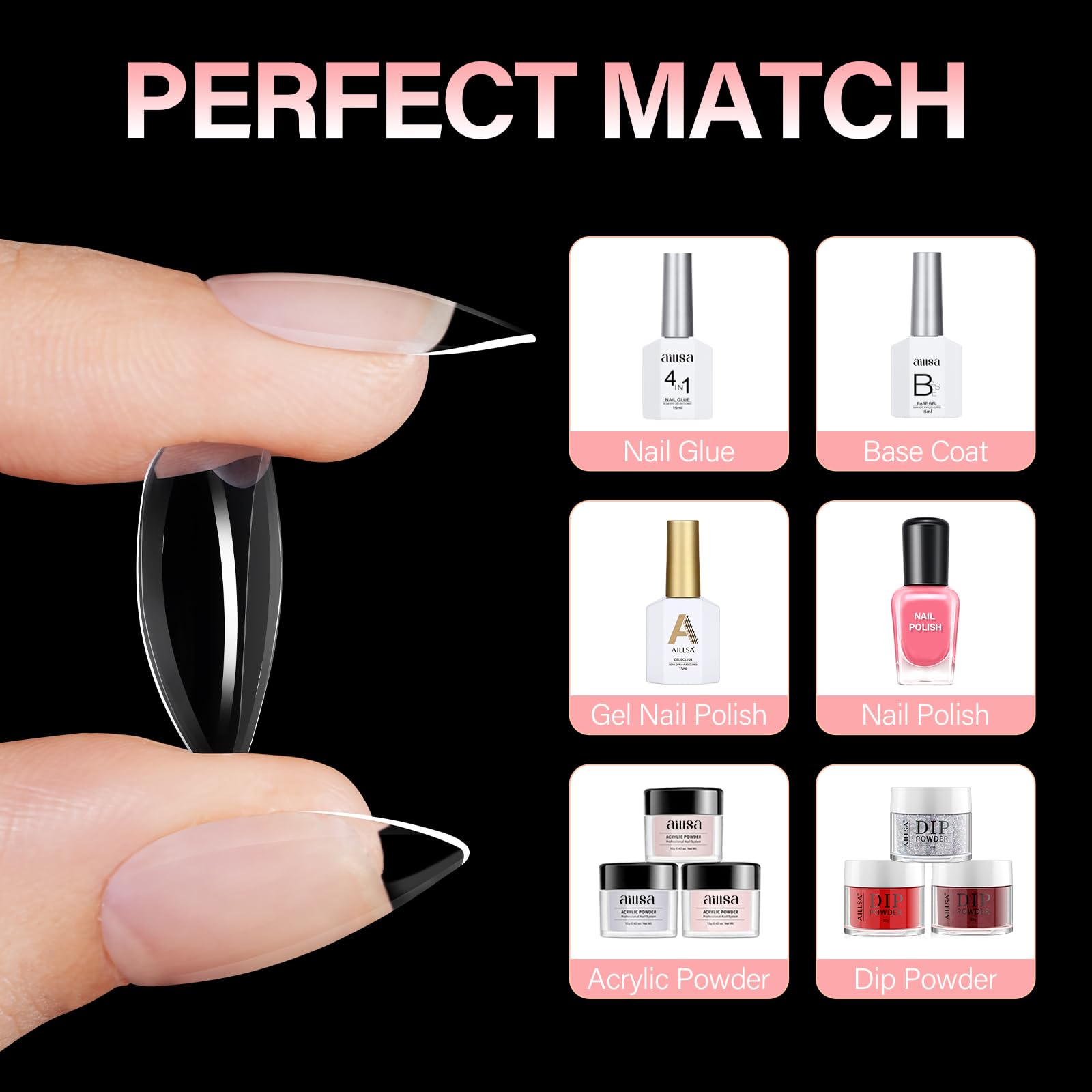 AILLSA compatible con esmalte en gel y polvo de uñas