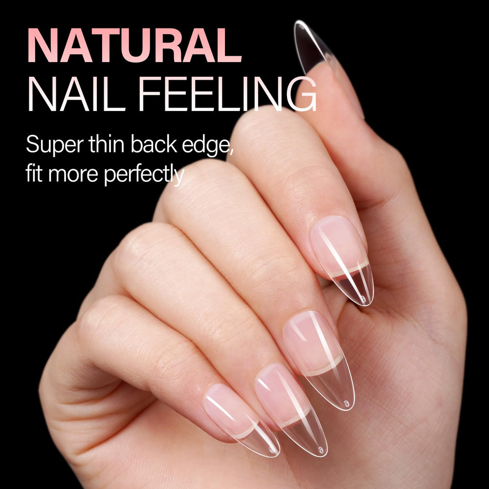 AILLSA tips uñas con borde frontal grueso y base delgada, ajuste estable