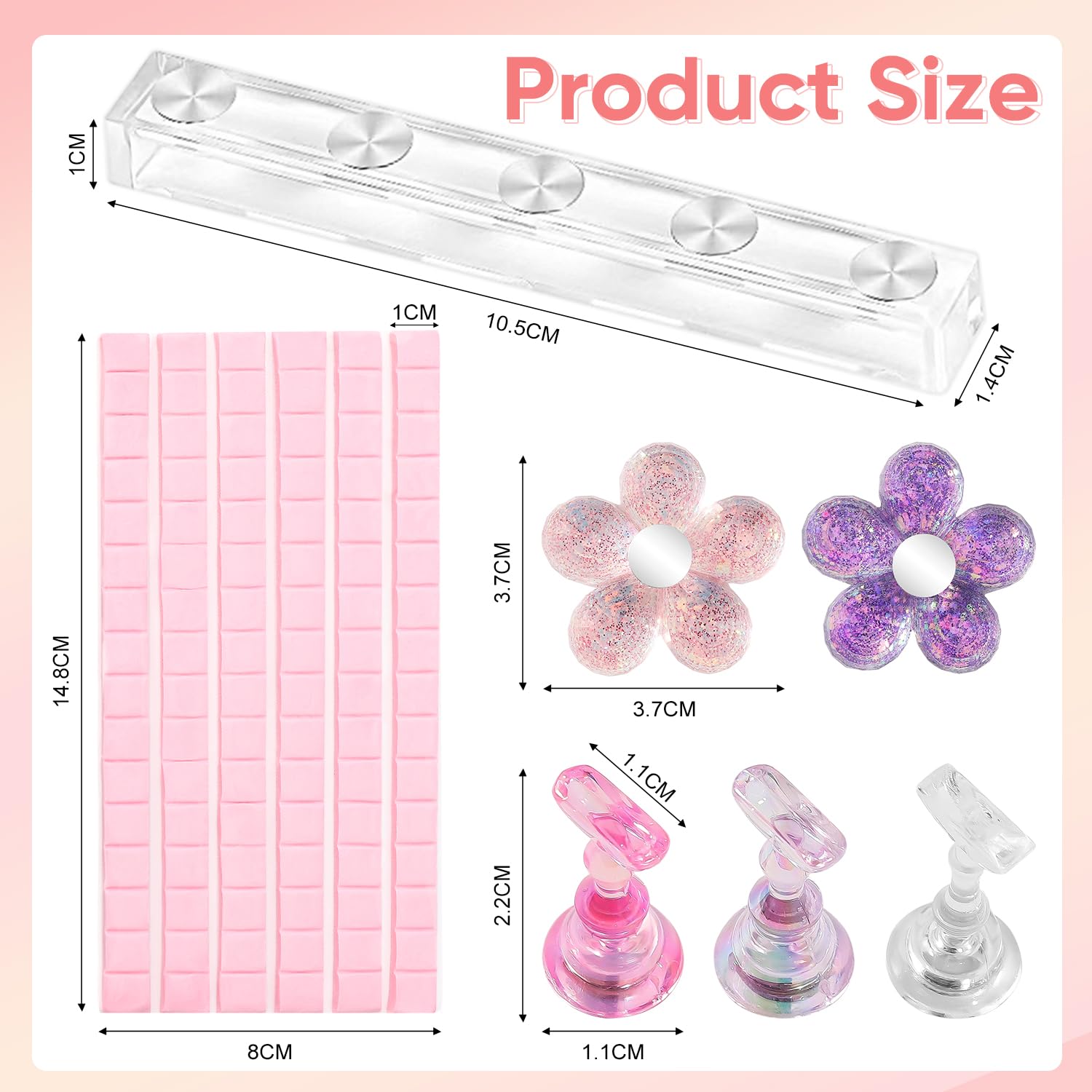 AIMEILI cinta adhesiva doble cara reutilizable para fijar decoraciones sin dañar.