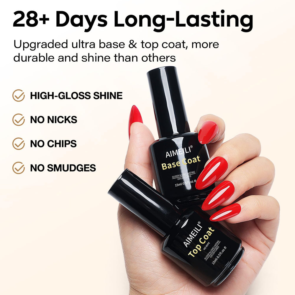 Esmalte gel de AIMEILI con alto brillo para uñas resistentes.