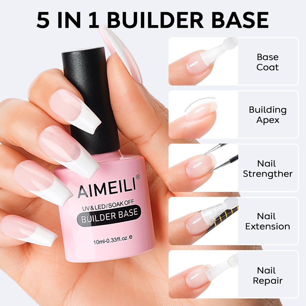 aimeili gel capa base para uñas, mejora la adhesión.